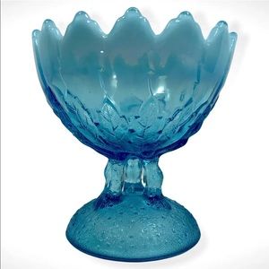 Northwood Blue Opalescent Hilltop Vines Novelty Chalice Vase Circa 1906!
